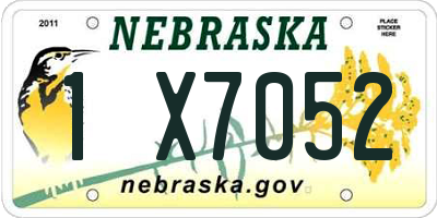 NE license plate 1X7052