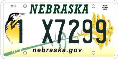 NE license plate 1X7299
