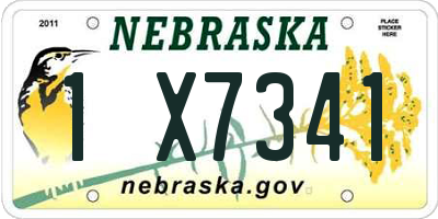 NE license plate 1X7341