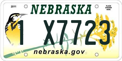 NE license plate 1X7723