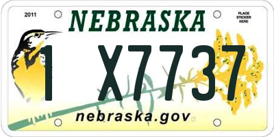 NE license plate 1X7737
