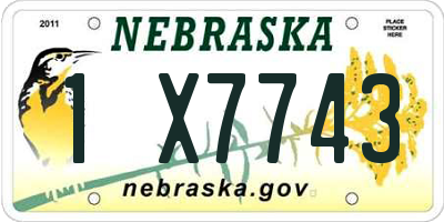 NE license plate 1X7743