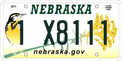 NE license plate 1X8111