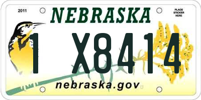 NE license plate 1X8414