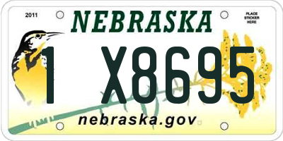NE license plate 1X8695
