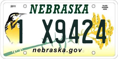 NE license plate 1X9424