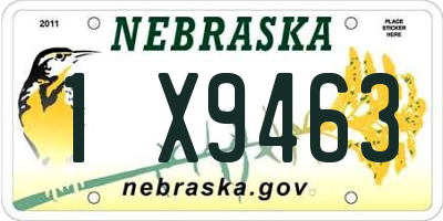 NE license plate 1X9463