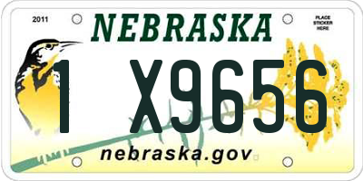 NE license plate 1X9656