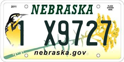 NE license plate 1X9727