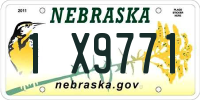 NE license plate 1X9771