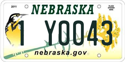 NE license plate 1Y0043