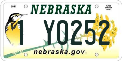 NE license plate 1Y0252