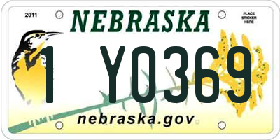 NE license plate 1Y0369