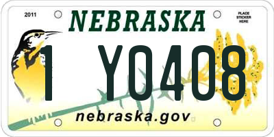 NE license plate 1Y0408