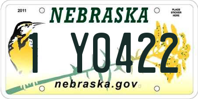 NE license plate 1Y0422