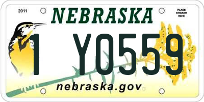 NE license plate 1Y0559