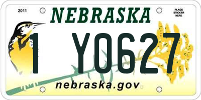 NE license plate 1Y0627