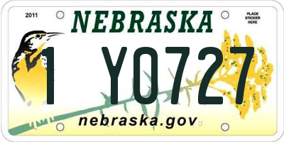 NE license plate 1Y0727
