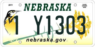 NE license plate 1Y1303