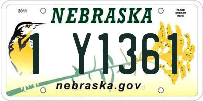 NE license plate 1Y1361