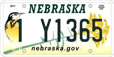 NE license plate 1Y1365