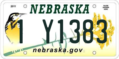 NE license plate 1Y1383