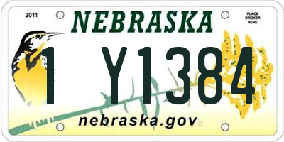 NE license plate 1Y1384