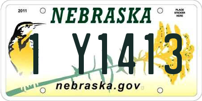NE license plate 1Y1413