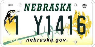 NE license plate 1Y1416