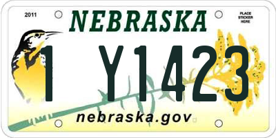 NE license plate 1Y1423