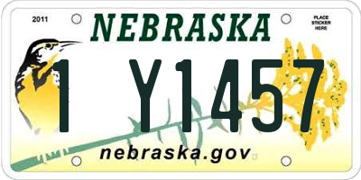 NE license plate 1Y1457