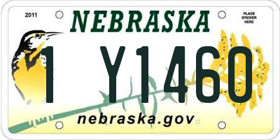 NE license plate 1Y1460