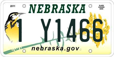 NE license plate 1Y1466