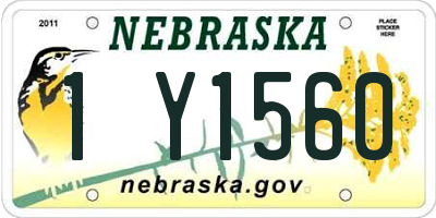 NE license plate 1Y1560