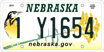 NE license plate 1Y1654