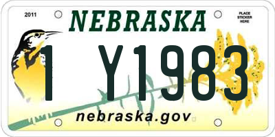NE license plate 1Y1983