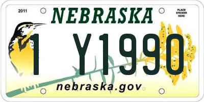 NE license plate 1Y1990