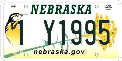 NE license plate 1Y1995