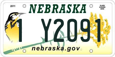 NE license plate 1Y2091