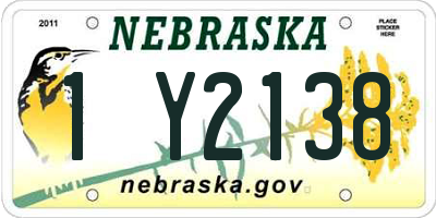 NE license plate 1Y2138