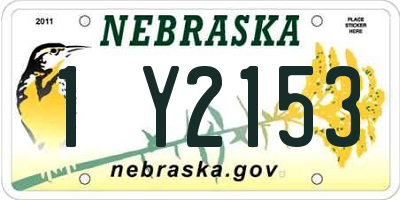 NE license plate 1Y2153