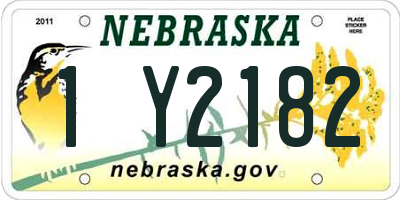 NE license plate 1Y2182