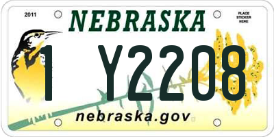 NE license plate 1Y2208