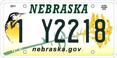 NE license plate 1Y2218