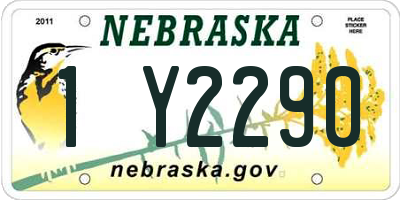 NE license plate 1Y2290