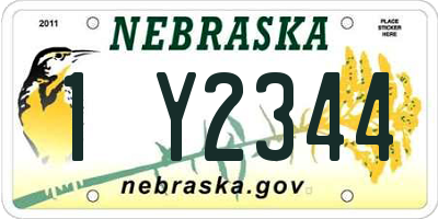 NE license plate 1Y2344
