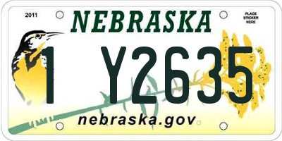 NE license plate 1Y2635