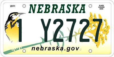 NE license plate 1Y2727
