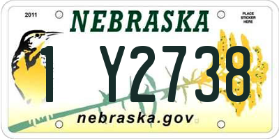 NE license plate 1Y2738