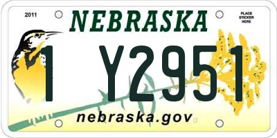 NE license plate 1Y2951